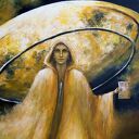 Verba sumus VII - ręcznie malowany obraz surrealistyczny akryl do wnętrza (70x100)