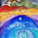 "Larimar - sen o Atlantydzie" nastrojowa akwarela A3