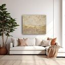 Złota abstrakcja strukturalna - ręcznie malowany obraz 100x140 cm