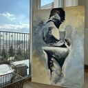 Lovers 120x70 - duży obraz pastelowy do sypialni i salonu