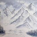 SKANDYNAWSKA DEKORACJA - OBRAZ STRUKTURALNY Z TEKSTURĄ 3D "OSZRONIONE SZCZYTY" (darmowa dostawa)