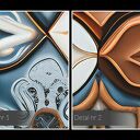 Obraz do salonu - MOZAIKA GEOMETRYCZNA ORNAMENTY DEKORACYJNE - 70x50 cm (104701)