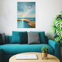 Żurawie abstrakcyjny pejzaż - ręcznie malowany obraz na płótnie 50x70 cm