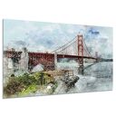 Obraz na płótnie plakat MOST 1 Golden Gate San Francisco 120x80 AleObrazy