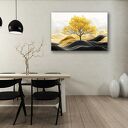 Złote Drzewo 23 - czarno-złoty obraz na płótnie 120x80 cm
