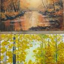 WYPRZEDAŻ ZESTAWU OBRAZÓW - DYPTYK "JESIENNE CIEPŁO I NOSTALGIA" - 2x 24x30cm