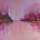 Candy Sky - obraz strukturalny do sypialni ze złotem i miedzią (120x70 cm)