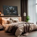 Obraz na płótnie Kwiat Glamour Czarny i Złoty 120x80 cm
