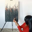 Obraz ASHES WITHIN 50x80 - abstrakcja ręcznie malowana do salonu