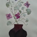Hortensje w wazonie - obraz z suszonych kwiatów 21x30 cm