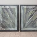 Dyptyk ręcznie malowany 2x 60x80 cm w stylu VEGE - natura w czerni, zieleni i bieli