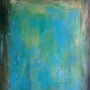 Abstrakcja zielono-brązowa - obraz akrylowy 60/80 cm