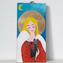 3 Aniołki na Przyjaźń, Miłość i Szczęście - tryptyk obrazów handmade