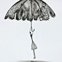 Zestaw 2 obrazów 40x50 cm Rain na szarym papierze (bez ramek)