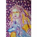 Wilczy Totem, oryginalna akwarela 70x100 cm