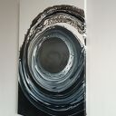 THE LOOP 50x80 - czarno-biały obraz abstrakcyjny akryl na płótnie