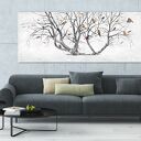 Obraz na płótnie Drzewo Życia 147x60 cm - elegancki motyw z ptakami