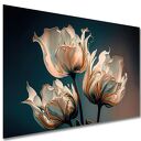 Obraz TULIPANY 1 Kremowe Beżowe Eleganckie Kwiaty Glamour 120x80