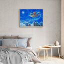 Śnieg nad miastem - giclee na płótnie Canvas (zima, anioły, bez ramy)