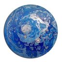 Krajobraz księżycowy w technice ebru - obraz tondo 74,5 cm