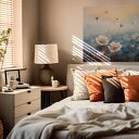 Obraz do sypialni - BIAŁE KWIATY POLNE DELIKATNY MOTYW FLORALNY - 70x50 cm (103601)