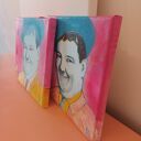 Obraz Uśmiech Flapa - akryl na płótnie 20x20 cm w intensywnym różu
