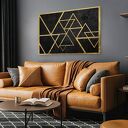 Obraz na płótnie Trójkąty Złoto Art-Deco 120x80 cm