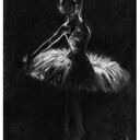DANCE 8 - SERIA TANIEC (A4) - baletnica grafika ręcznie wykonana, rysunek węglem