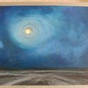 Noc - obraz A5 z pastelami olejnymi (bez ramy)