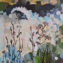 Abstrakcyjna łąka - obraz akrylowy 20x30 cm ręcznie malowany