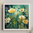 Obraz letnia łąka kwietna nocą - wydruk artystyczny 50x50 cm - plakat botaniczny