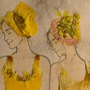 Three Women - obraz z prawdziwych suszonych kwiatów