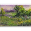 Letnia łaka. Pejzaż. Sucha pastel