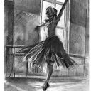 DANCE 5 - SERIA TANIEC (A4) - grafika ręcznie wykonana, szkic baletnicy, ballet fine