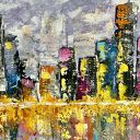 City of Lights - obraz Nowy Jork 50x70 w stylu boho, akryl - gotowy do zawieszenia bez ramy