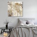 duże drzewo 14 - 80x80cm obraz na płótnie beż brąz