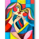 'Pierwszy dotyk " obraz ręcznie malowany akryl 100x150