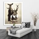 Obraz na płótnie 80x100 cm DEER LOVE 02127 - gotowy do powieszenia