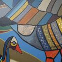 Sielsko i anielsko 5 - obraz na płótnie 100x100 cm z farb akrylowych