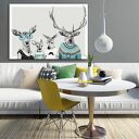 Nowoczesny obraz drukowany na płótnie - 120x80 cm RODZINA JELENI W TURKUSIE
