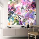Kolorowy obraz abstrakcyjny 100x100 cm - nowoczesne malarstwo na płótnie