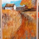 Obraz pejzaż w pastelach suchych 24 x 18 cm - Paulina Lebida
