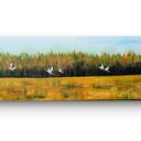 Podlaskie granice - obraz akrylowy 120x40x2 cm z ptakami