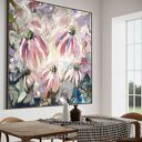 Obraz abstrakcyjne kwiaty 100x100 cm do salonu