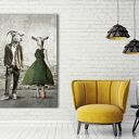 Obraz drukowany na płótnie Kozłowscy - kozy w ubraniach vintage 80x120 02578