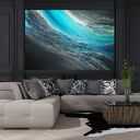 Turkusowa dolina - obraz ręcznie malowany o fakturze 3d, 150x100 cm