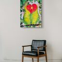 Obraz akrylowy „Soulmates” - papugi 55x75 cm, gotowy do zawieszenia 