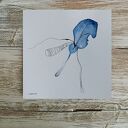 KWIATEK - akwarela formatu 25/25 cm
