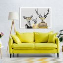 Nowoczesny obraz drukowany na płótnie - 120x80 cm rodzina jeleni w zółtych sweterkach 02367