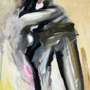 Szkic Kobiety - 50x70 pastelowy obraz akrylowy do sypialni